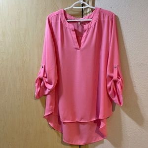 Women XL Beautiful Spring Pink Lightweight Oversized Blouse